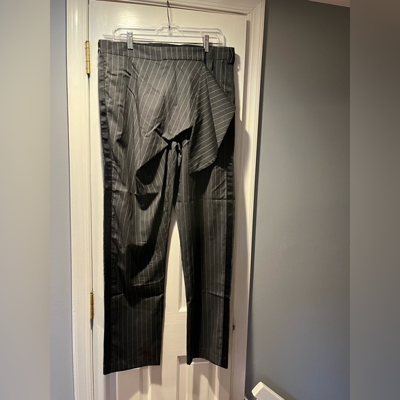 Men’s J.W. ANDERSON Wool Grey Pinstripe Trousers w/Side Panel SS 2015 - Picture 12 of 13